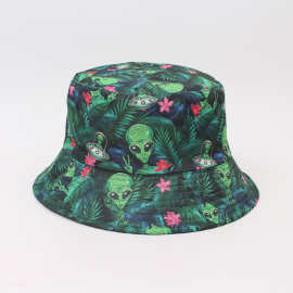 盆帽春夏款户外遮阳帽盆帽外星人双面戴遮阳帽男女同款太阳帽子女