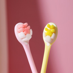 雲柔萬毛成人牙刷單支裝情侶學生卡通貓爪軟毛牙刷廠家批發