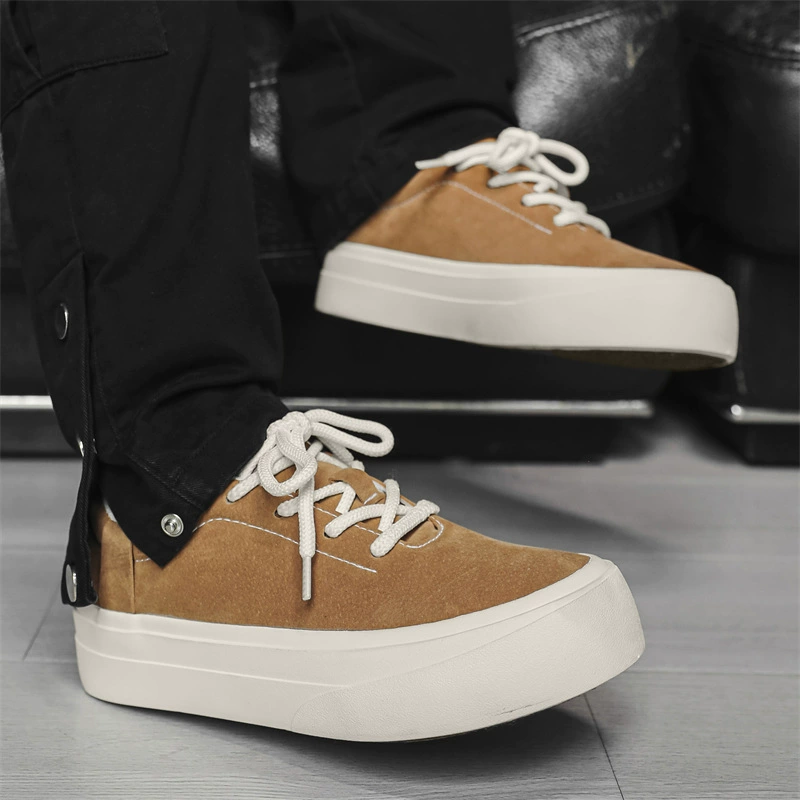 Обувь Мужская повседневная обувь нишевые мужские туфли на толстой подошве 2025 новая японская минималистская обувь на открытом воздухе