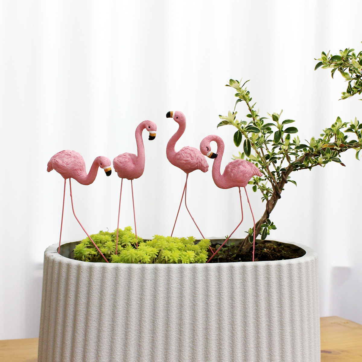  exclusive for  direct supply pink flamingo suit garden landscape decorations garden resin plug-in 