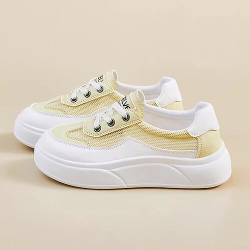Mesh breathable white shoes for women 2026 new summer platform thick sole popular thin casual sports board shoes