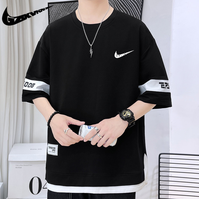 Men's 2025 Summer Casual Versatile Short-Sleeved T-Shirt Men's Loose Sports Thin Half-Sleeved/Five-Quarter Sleeve Round Neck Top Men's 2025 Summer Casual Versatile Short-Sleeved T-Shirt Men's Loose Sports Thin Half-Sleeved/Five-Quarter Sleeve Round Neck Top