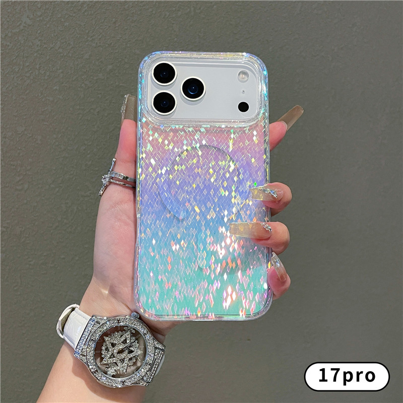 Magnetic Glitter Case For Iphone 17 Pro With Diamond Pattern_voghion.com