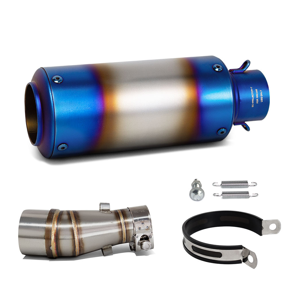 Suitable for Motorcycle Exhaust Pipe Modification Z250 Z300 Stainless Steel Middle Section Sc Barrel Tail Section 12-16 Years