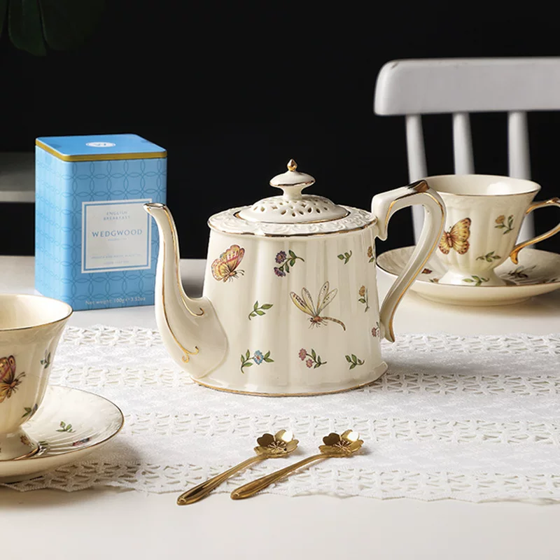 Retro Ceramic Tableware Set, Floral Dinner Plates & Bowls, Multi-Size Home Dining Kit