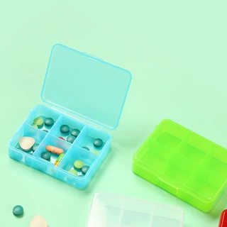 简约透明6格药盒 星期分装医药盒便携旅行药品收纳盒防水药盒现货