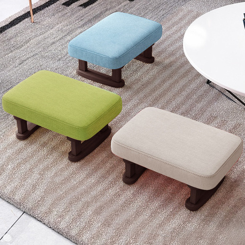 凳子家用创意成人沙发凳时尚矮凳实木方凳布艺客厅换鞋复古小板凳