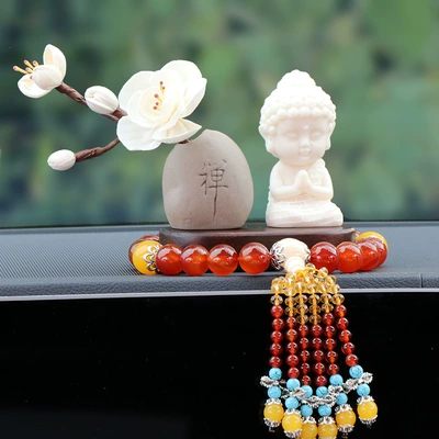 Car Interior, Other Automotive Interior Supplies - white-buddha-magnolia-base-fancy-red-agate