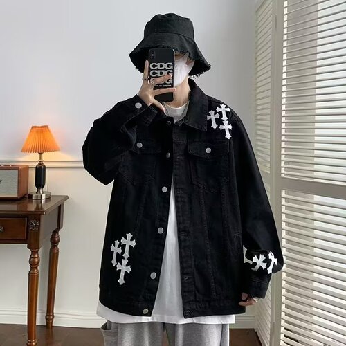 Autumn New Men's Denim Jacket Trendy Brand Japanese Retro Loose American Wash Street Style Casual Fashion Jacket