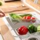 Stainless steel draining basket vegetable basin retractable rectangular storage rack household kitchen sink water filter rack draining bowl rack