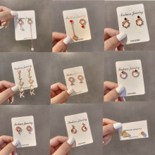 ins耳饰女韩国S925银针小清新耳钉女气质流苏夏日短款简约耳饰女