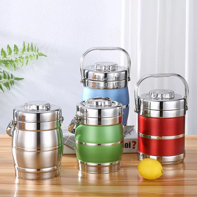 Изоляционное ведро для работы Бытовое многослойное изоляционное ведро из нержавеющей стали для ланча Большая емкость Трехслойный горшок Bento для взрослых и студентов