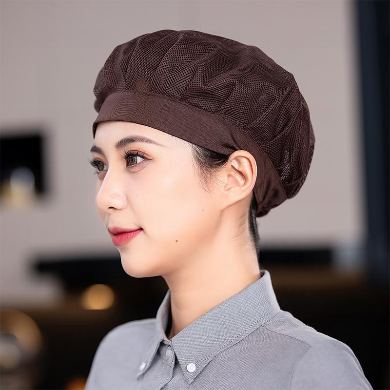 Taller de fábrica de alimentos transfronterizos sombrero de trabajo fábrica de catering comedor cocina sombrero de cocinero a prueba de polvo a prueba de aceite malla de ventilación