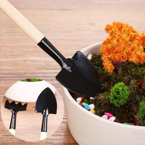 Three-piece set of gardening tools, mini garden shovel/rake/shovel, succulent potted flower cultivation shovel