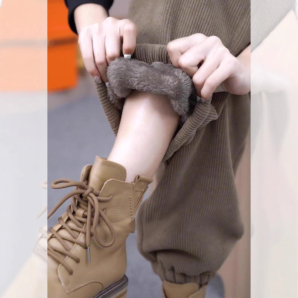 Autumn and Winter Plus-Size 150kg Corduroy Casual Pants Men's Fleece Thick Loose Jogger Sweatpants Trendy Brand Ins