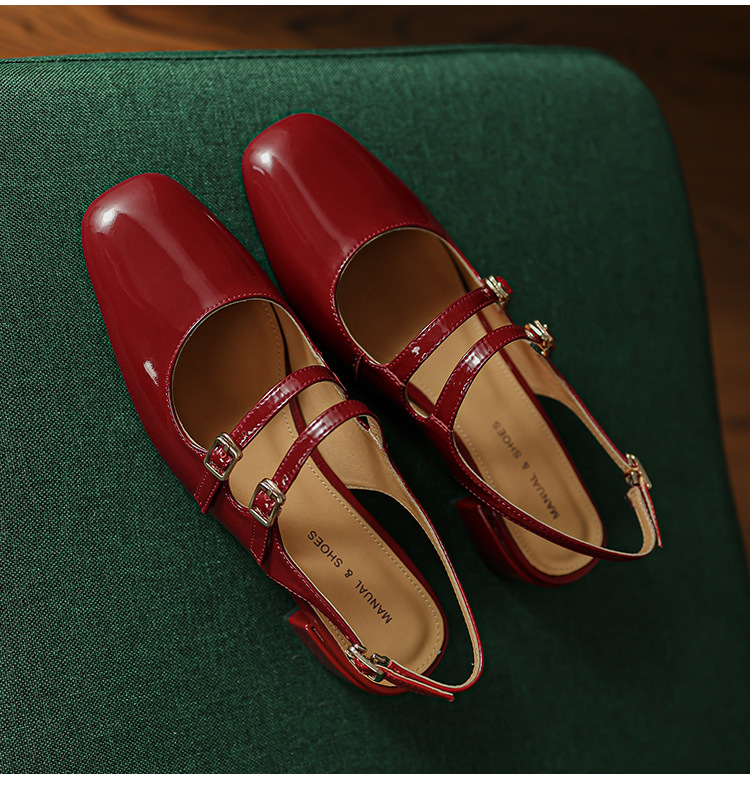 CHIKO Marjan Square Toe Block Heels Slingback Shoes