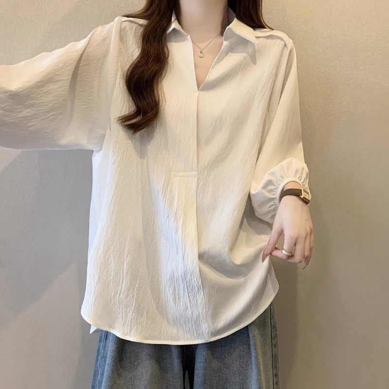 Spring Large-Size Hong Kong-Style White Three-Quarter Sleeve Slimming Shirt, Loose-Fitting Thin Jacket, Uv Protection Shirt Spring Large-Size Hong Kong-Style White Three-Quarter Sleeve Slimming Shirt, Loose-Fitting Thin Jacket, Uv Protection Shirt
