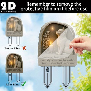 Cross-Border Amazon Green Forest 2D Flat Acrylic Garden Flower Pot Decoration Ground Plug
