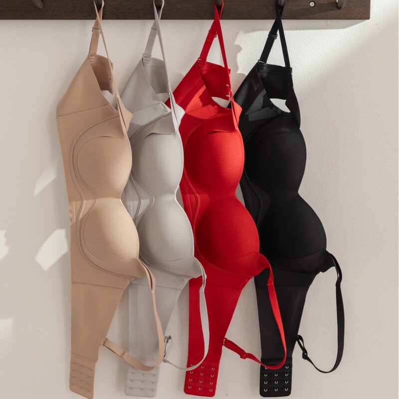 Yaziqi 5520#520 Pansy Encounter Lila Small Chest Gather to Gather Acryla Red Underwear Bra suit
