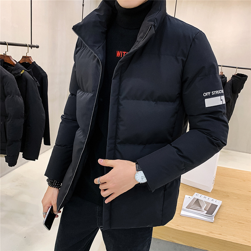 25冬季外套男棉服韩版潮流立领加厚保暖轻薄羽绒棉衣帅气短款棉袄|undefined
