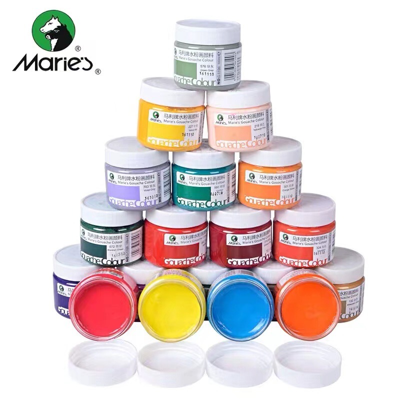Marley gouache pigment set beginner horsepower canned 100ml bottled gouache wholesale blackboard newspaper Wall Painting paint