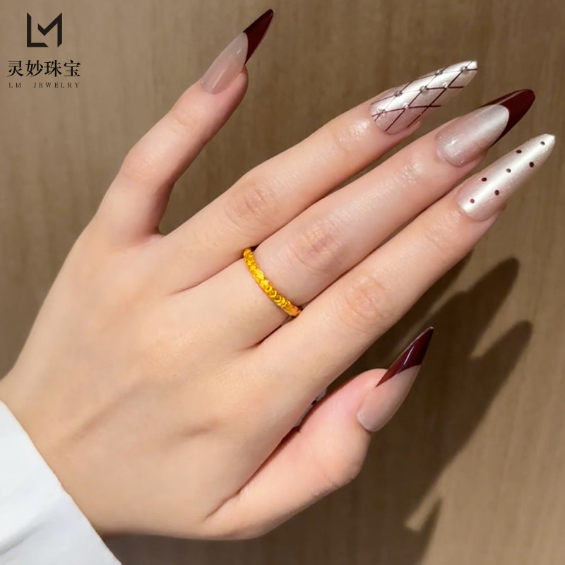 French Retro Gold Shop-style Antique-style Ring With Scrollwork Pattern, Solid Bauhinia Flower Closed Ring, Exquisite Gift For Women_voghion.com