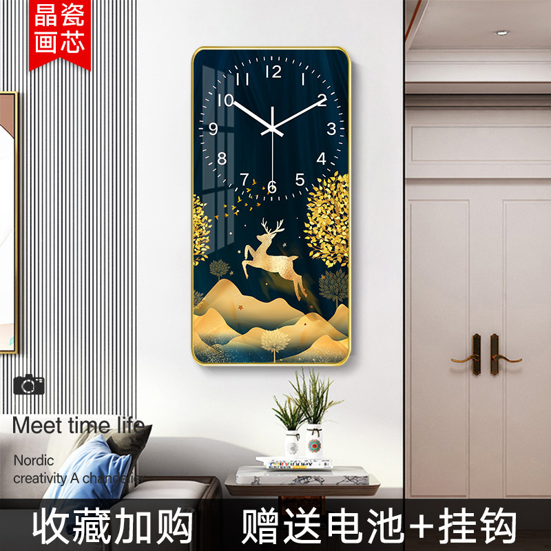 Moderno Hotel minimalista pasillo pintura decorativa reloj de lujo luz corredor Fondo colgante de pared pintura salón reloj mural