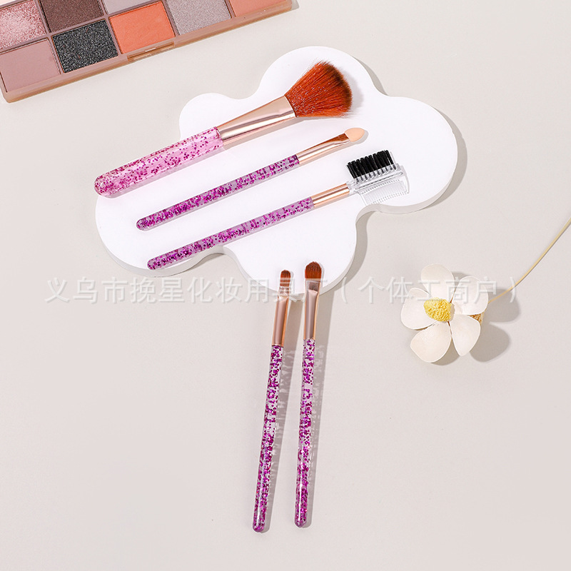 Polvo de cebolla de cristal creativo para maquillaje de belleza, herramienta de brocha de maquillaje transparente, juego portátil para aplicar polvo y fijar el maquillaje.