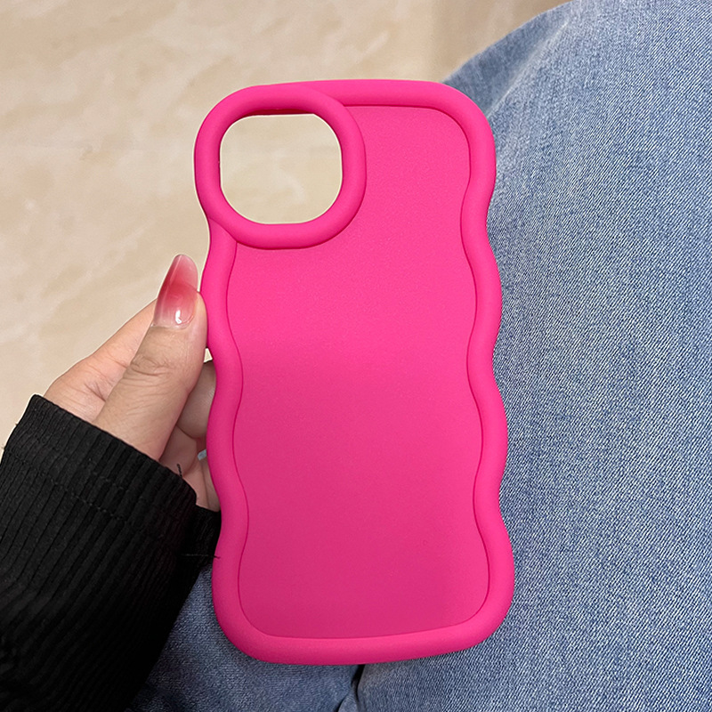 适用iPhoneXSMAX手机壳马卡龙大波浪6/7/8糖果色大孔X/XS软壳批发|undefined