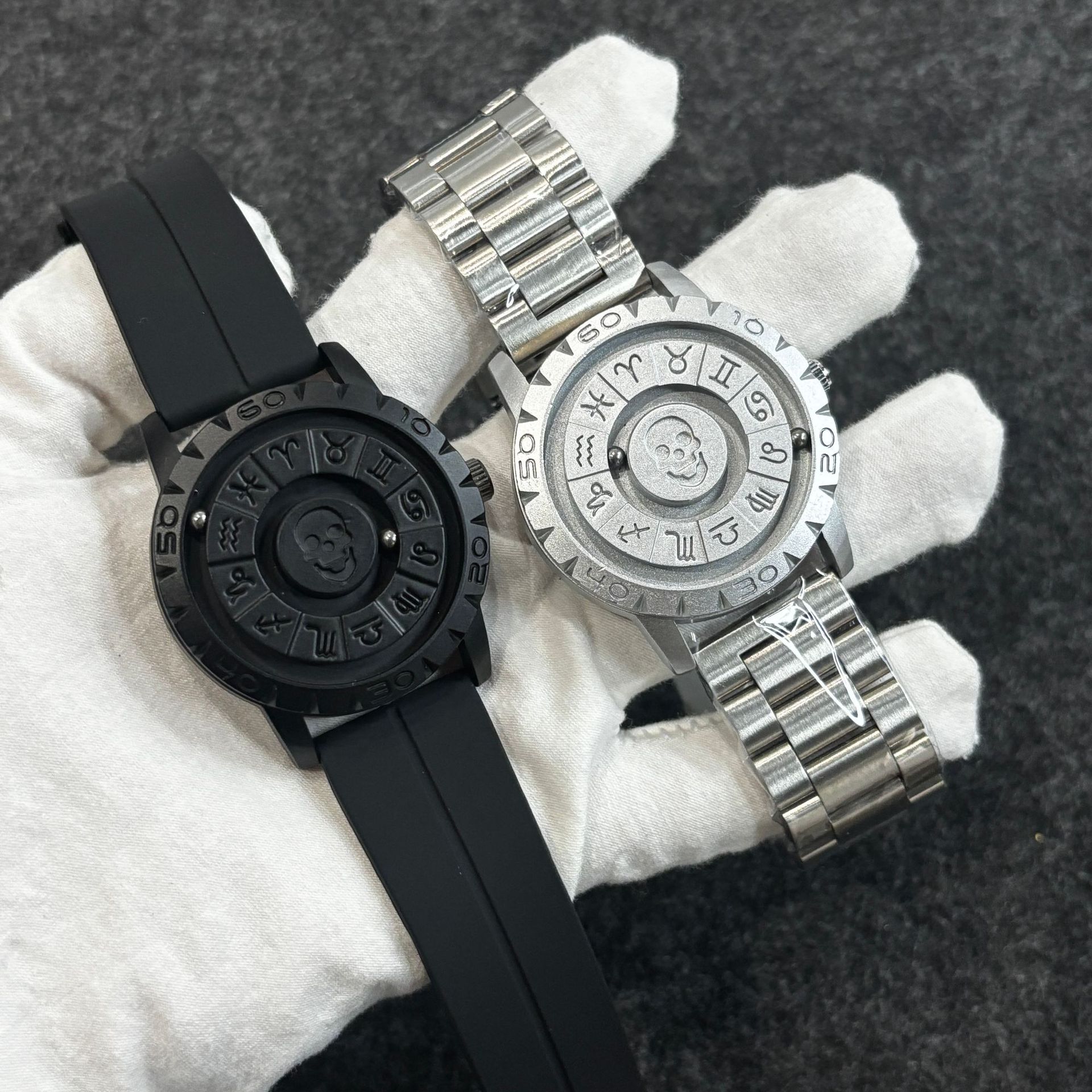 Magnetic neon quartz waterproof watch