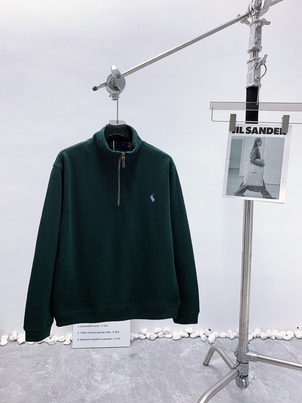 高品质RL拉夫半高领卫衣小马刺绣复古美式休闲时尚半拉链男女同款|undefined