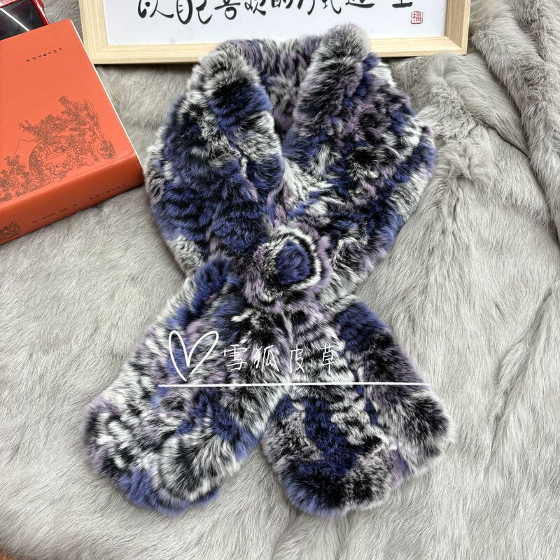 獭兔毛围巾双面围脖加厚保暖男女秋冬季毛领百搭保真皮草防风脖套|undefined