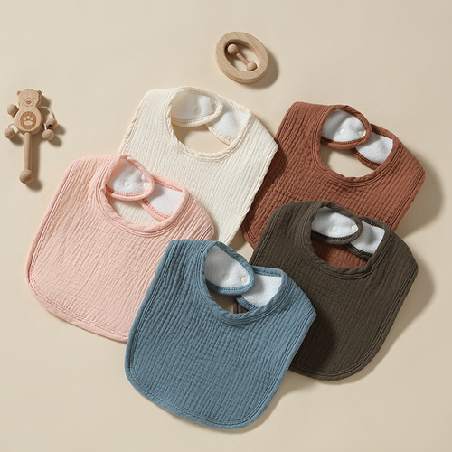 Baby thickened saliva towel, newborn baby supplies, pure cotton soft bib, food supplement, waterproof, anti-vomiting, cute bib