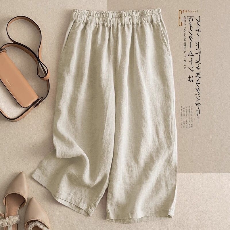 2026 New Model Export Brand Linen Capri Pants Loose Vintage Cotton-Linen Women's Pants Summer Versatile Casual Shorts 2026 New Model Export Brand Linen Capri Pants Loose Vintage Cotton-Linen Women's Pants Summer Versatile Casual Shorts