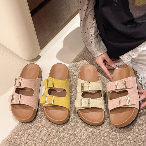 Buchen Summer Slippers for Women, Outdoor Wear 2025 New Thick Sole One-Piece Slippers for Ladies, High-End Beach and Sandals