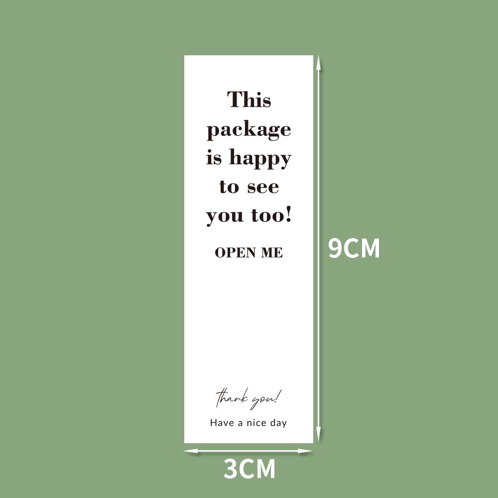 100 sheets/Roll White simple thank you sticker gift box sealing sticker packaging decoration sticker take-out Express