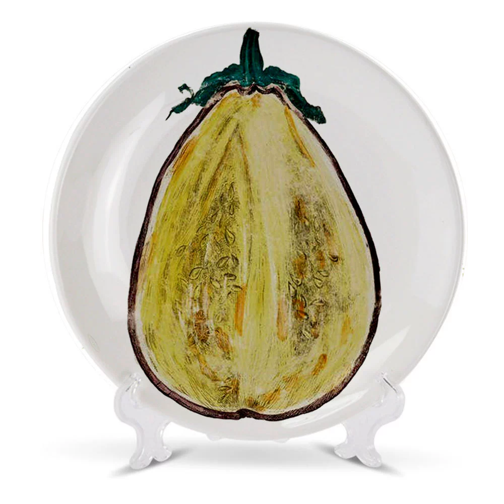 Italian FORNASETTIAN hand -painted fruit vegetarian decoration plate light luxury ceramic round flat plate home decoration