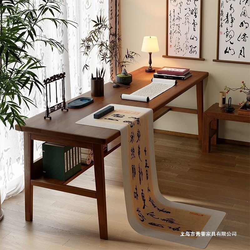 Writing Desk, Gaming Desk, Long Table, Home Computer Desk, Bedroom Study Desk, Simple Office Desk, Wall-Mounted, Mid-Century Style