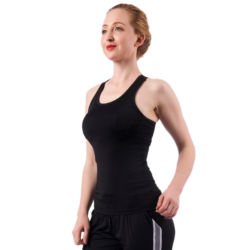 Cross-Border Yoga Wear with Chest Pads for Women, Summer Quick-Dry, Naked-Feel Sleeveless Fitness Wear, Training Running Racerback Sports Vest Cross-Border Yoga Wear with Chest Pads for Women, Summer Quick-Dry, Naked-Feel Sleeveless Fitness Wear, Training Running Racerback Sports Vest
