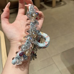 女性用の新鮮でオリジナルのフラワークリスタルグリッパー、スーパーフェアリー、ハイエンドのヘアタイ、シャーククリップ、後頭部用の大きなヘアアクセサリー