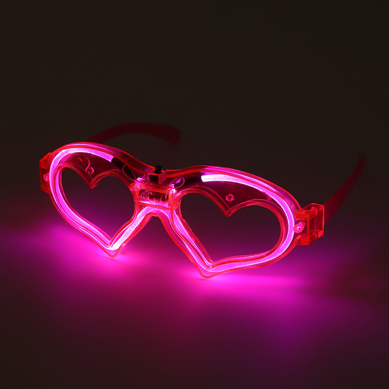 LED iluminado amor gafas de fiesta atmósfera luminosa props amor gafas de luz fría luminosa juguetes al por mayor