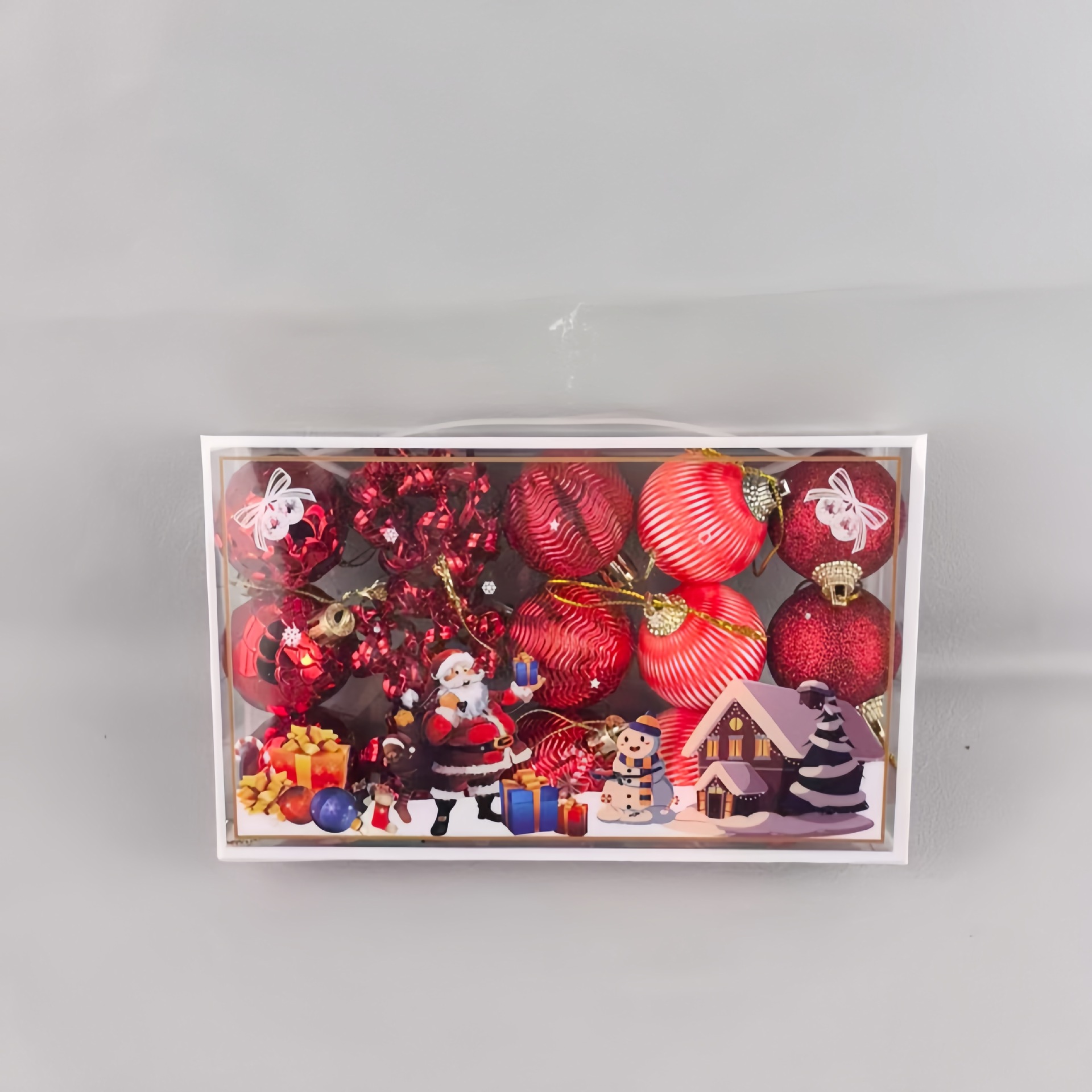Nuevos Adornos navideños transfronterizos cuelgan bolas navideñas juego de bolas navideñas colgante de árboles de Navidad caja de regalo bolas navideñas q image 28