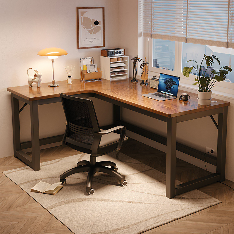 Corner Computer Desk E-sports Double-person Desktop Household Corner Desk Bookshelf Combination Bedroom L-shaped Office Table