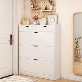 翻斗鞋柜一体柜大容量入户门带门家用极窄超薄小户型简易鞋架子