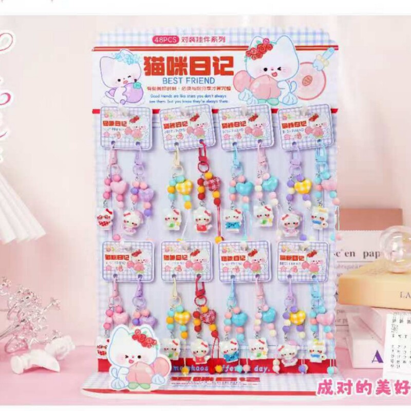 Cat Diary Matching Best Friend Keychains Cute and Fun Creative Pendants Versatile Bag Keychains Couple Best Friend