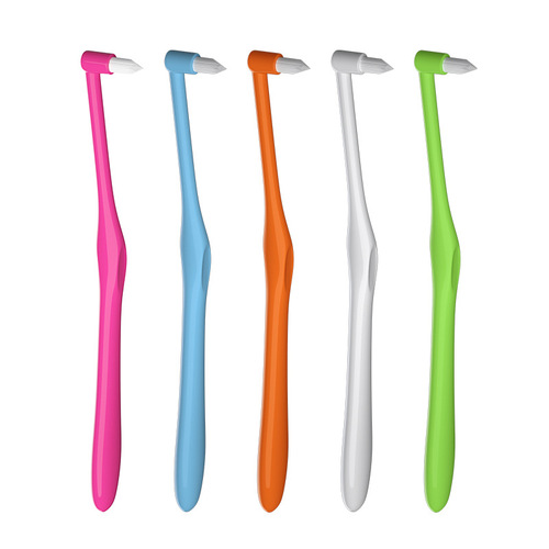 Single-beam toothbrush, soft bristles, interdental brush, braces pits and fissures, adult and children's teeth correction, wisdom teeth, small tip, orthodontic cleaning
