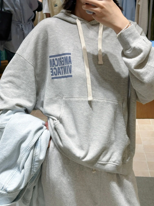 French 25 Years Autum New Loose Hooded Sweatshirt Women's Fashion Letter Flocking Printed Long-Sleeved Terry Sweatshirt