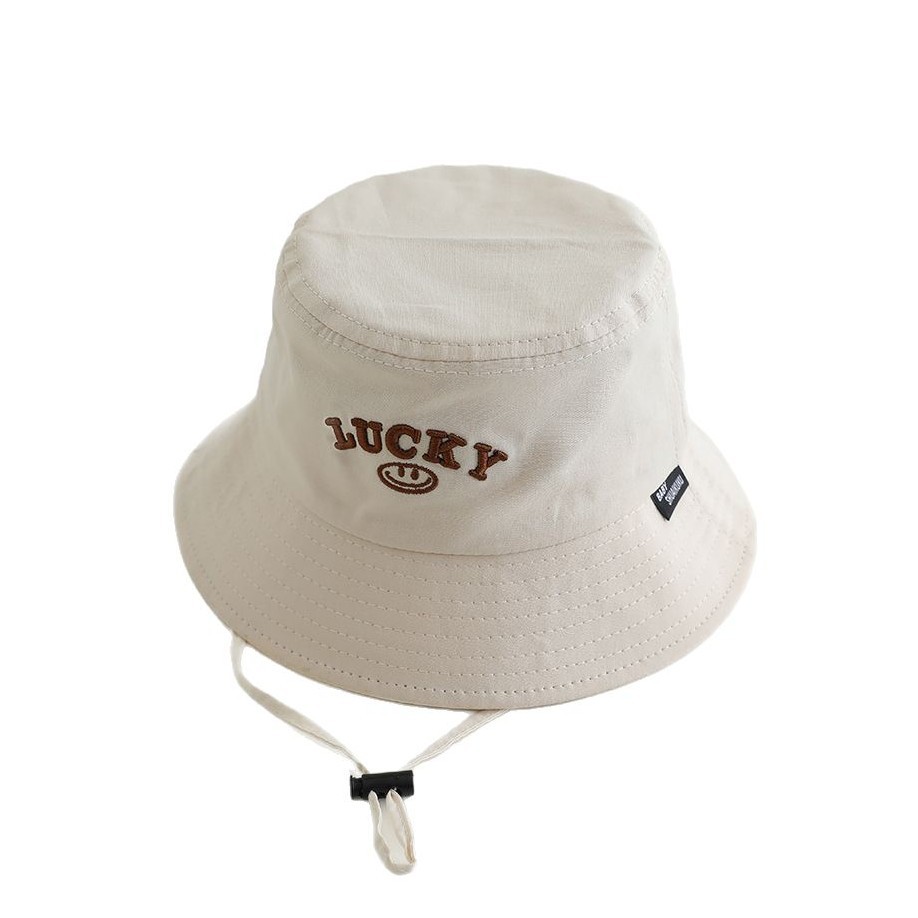 Sombrero de pescador para niños primavera y otoño bordado ins coreano versátil para niños y niñas sombrero de bañera sombrero de sombrero de sombrero