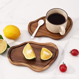 Wooden Desktop Fruit Bread Tray Irregular Snack Tray Solid Wood Afternoon Tea Dessert Tea Tray