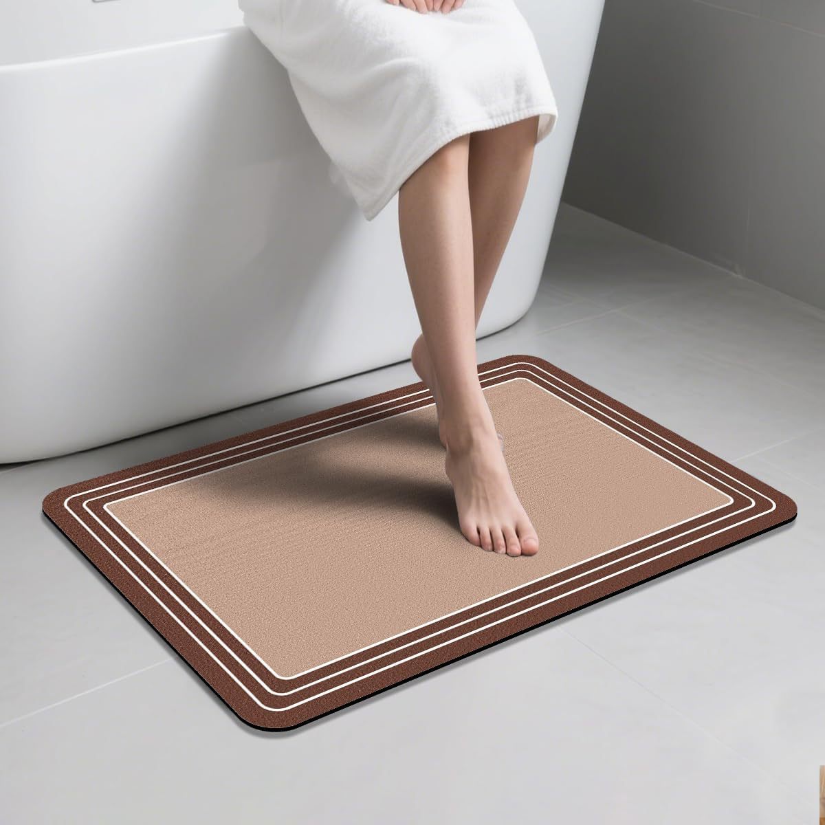 Minimalist Geometric Diatomite Bath Mat For Shower And Bathtub_voghion.com